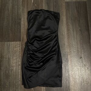 Windsor Black Strapless Satin Dress